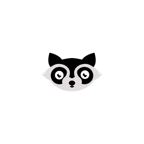 Racoon Hoofd Logo Design Racoon Gezicht Vector Illustratie — Stockvector