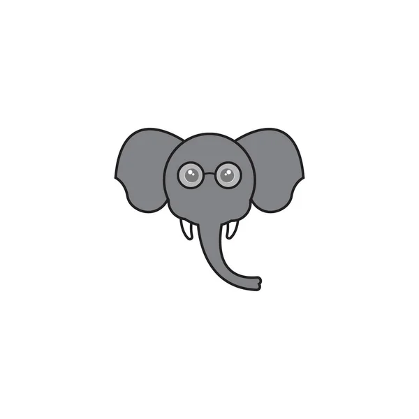 Wütend Elefantenkopf Vektor Illustration Design Symbol Logo — Stockvektor