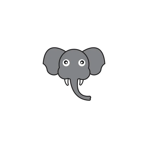 Разгневанный Слон Векторная Иллюстрация Дизайн Логотип Значка — стоковый вектор