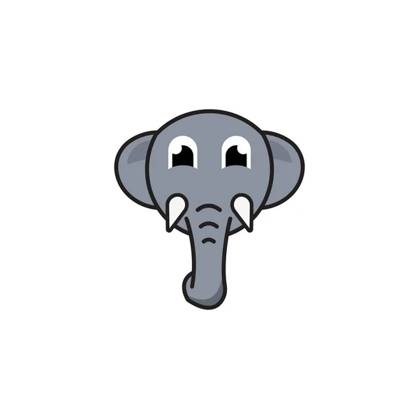 Ilustración Vector Cabeza Elefante Enojado Logotipo Del Icono Diseño — Vector de stock