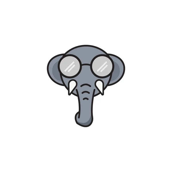 Ilustración Vector Cabeza Elefante Enojado Logotipo Del Icono Diseño — Vector de stock