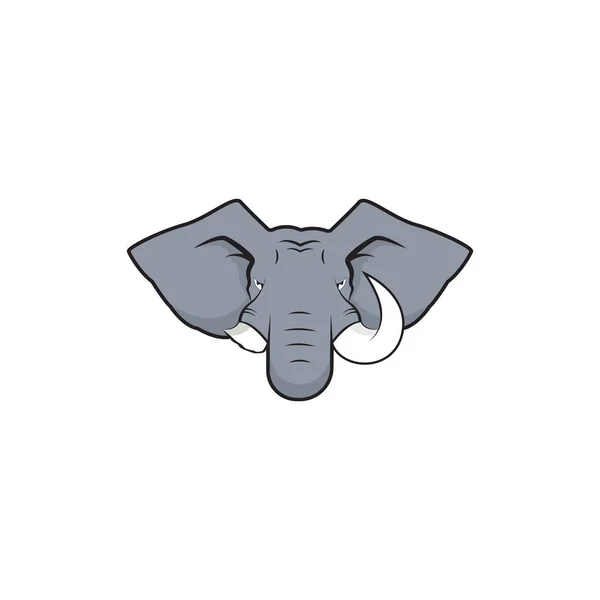 Angry Elephant Head Vector Illustration Design Icon Logo — Stock Vector