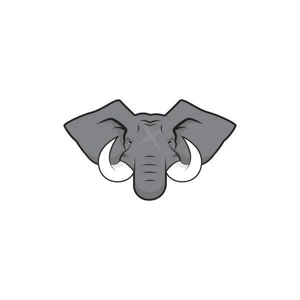 Vektorová Ilustrace Rozzlobené Sloní Hlavy Logo Designu — Stockový vektor