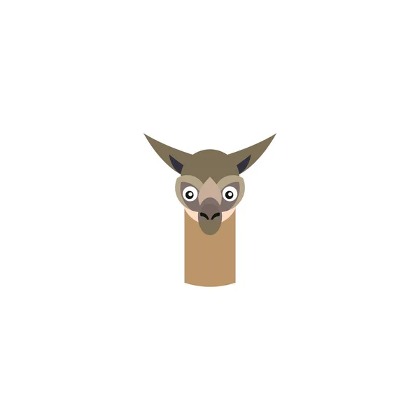 Llama Head Vector Design Template Llama Face Logo Icon — 스톡 벡터