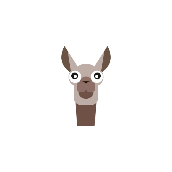 Llama Șablon Design Vectorial Cap Llama Face Logo Icon — Vector de stoc