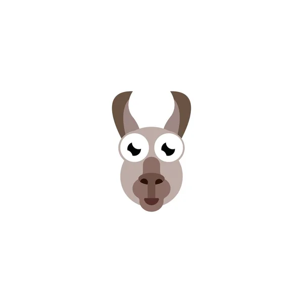 Llama Head Vector Design Template Llama Face Logo Icon — Stock Vector