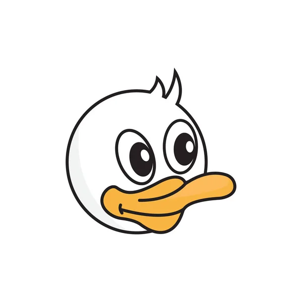 Smile Face Duck Icon Duck Head Vector Illustration — Stock Vector