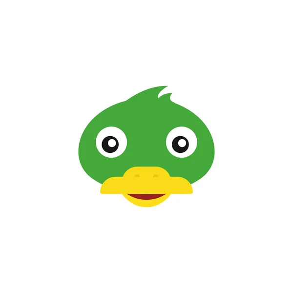 Yeşil Ördek Suratlı Logo Tasarım Şablonu Ördek Baş Vektör Çizimi — Stok Vektör