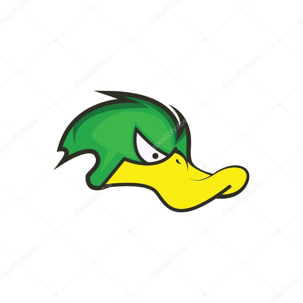 Angry duck mascot vector