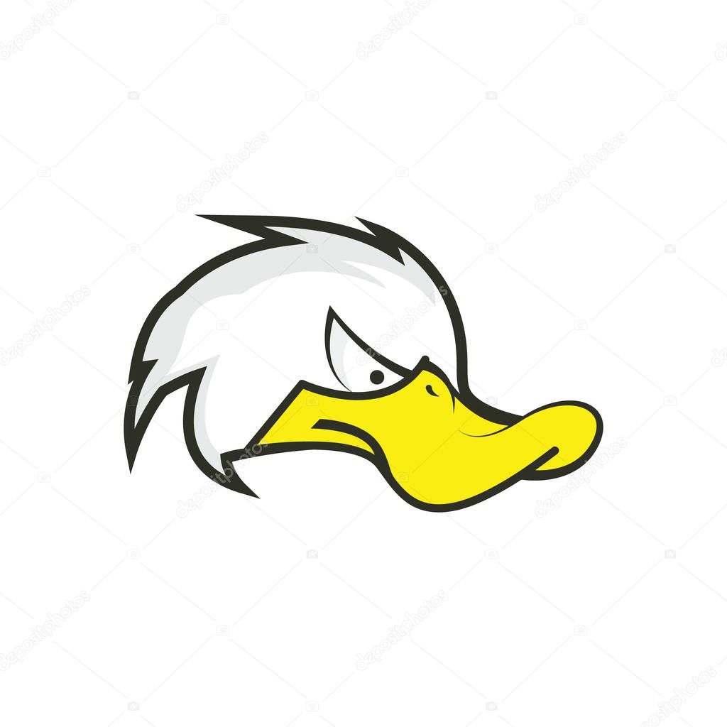 Angry duck mascot vector