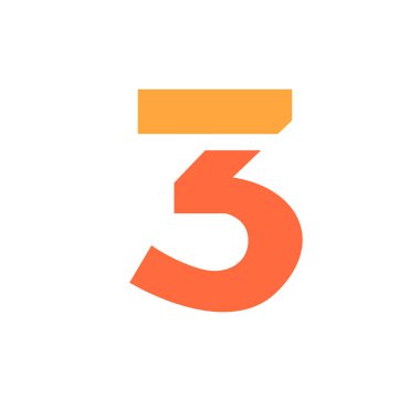 Üç numaralı logo tasarım şablonu. 3 numaralı sembol, element, amblem vektör çizimi.