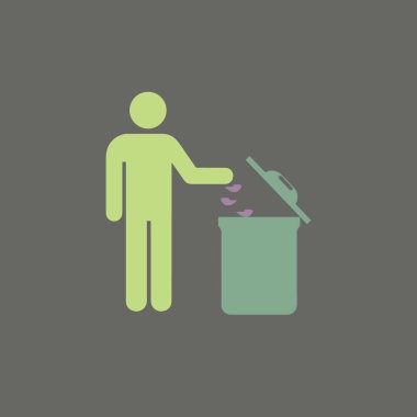 Doğa çöpü logo vektör illüstrasyonu. Çöp tasarım şablonu. Çöp simgesini geri dönüştür.