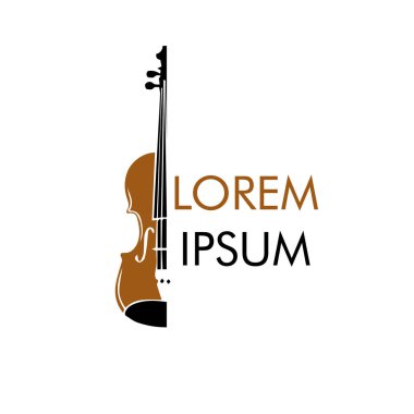 Keman logosu vektör tasarım şablonu. Keman sembolü simgesi.