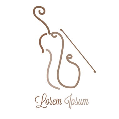 Keman logosu vektör tasarım şablonu. Keman sembolü simgesi.