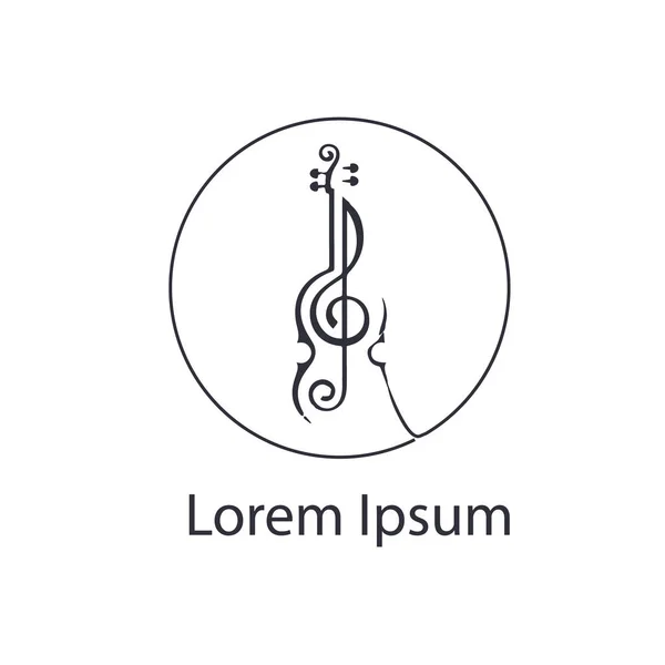 Keman logosu vektör tasarım şablonu. Keman sembolü simgesi.