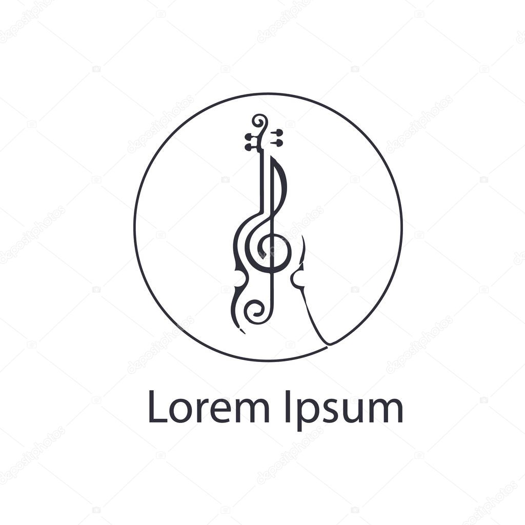 Violin logo vector design template. violin symbol icon.