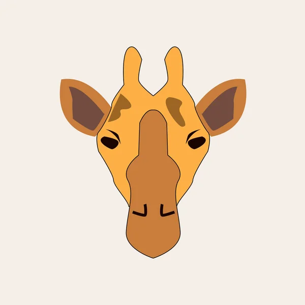 Schattig Gezicht Giraffe Ontwerp Vector Illustratie Pictogram Van Het Giraffe — Stockvector