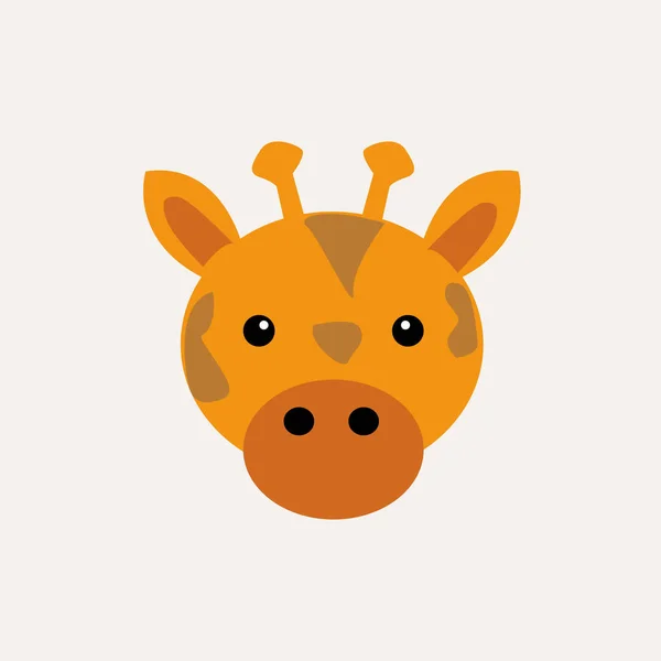 Schattig Gezicht Giraffe Ontwerp Vector Illustratie Pictogram Van Het Giraffe — Stockvector