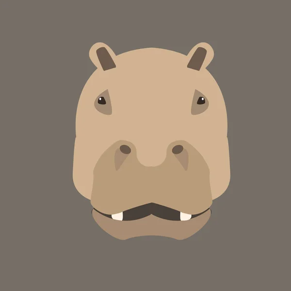 Icono Mascota Hipopótamo Cabeza Hipopótamo Cabeza Vector Ilustración — Archivo Imágenes Vectoriales