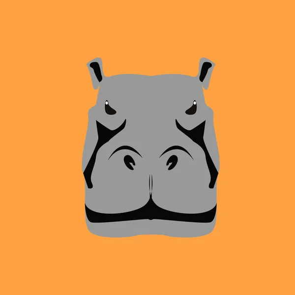 Icono Mascota Hipopótamo Cabeza Hipopótamo Cabeza Vector Ilustración — Vector de stock