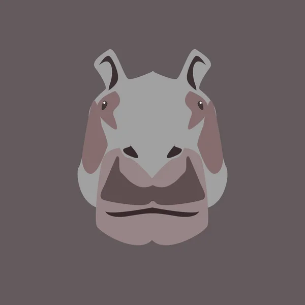Εικονίδιο Μασκότ Ιπποπόταμου Απεικόνιση Φορέα Κεφάλι Ιπποπόταμου — Διανυσματικό Αρχείο