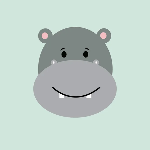 Lindo Hipopótamo Mascota Dibujos Animados Logotipo Del Personaje Ilustración Del — Vector de stock