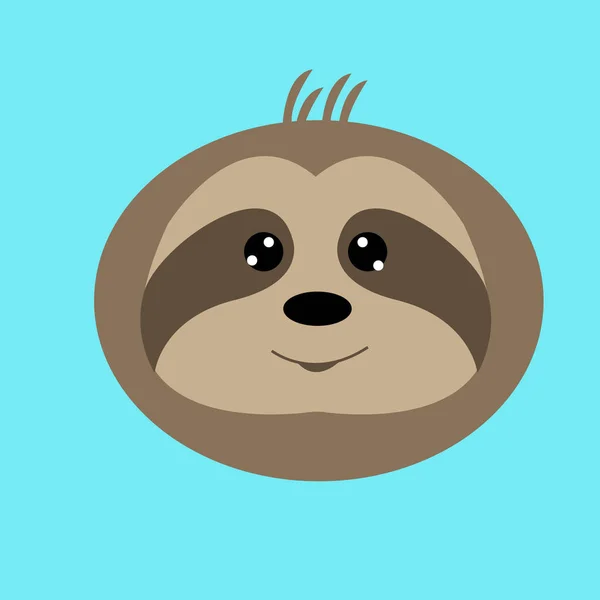 Sloth Face Vector Design Sloth Head Logo Icon — 스톡 벡터