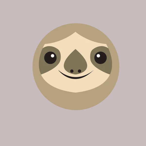 Sloth Face Vector Design Sloth Head Logo Icon — 스톡 벡터