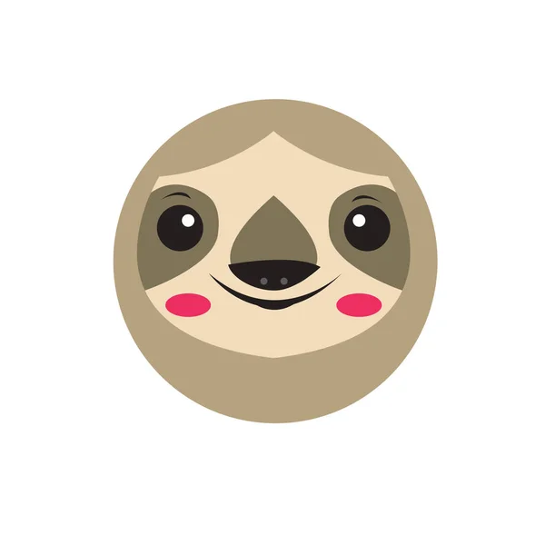 Sloth Face Vector Design Sloth Head Logo Icon — 스톡 벡터