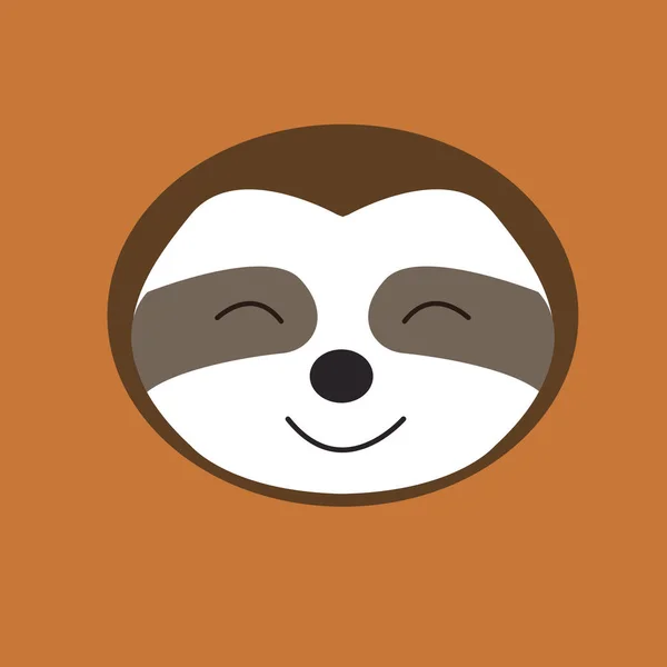 Sloth Face Vector Design Sloth Head Logo Icon — 스톡 벡터