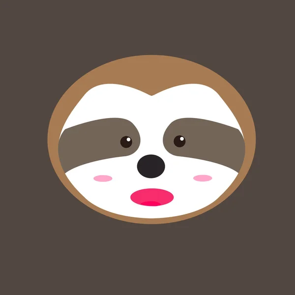 Preguiça Face Design Vetor Preguiça Ícone Logotipo Cabeça — Vetor de Stock