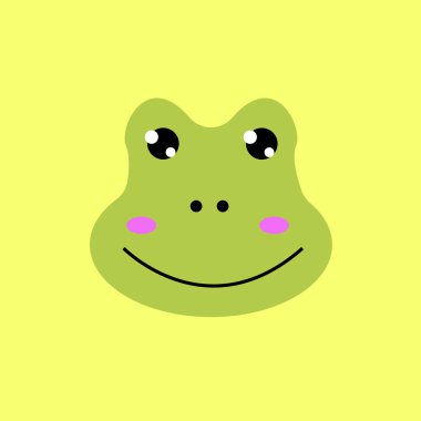 Şirin kurbağa çizgi film çizim vektörü
