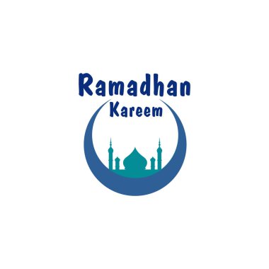 Ayda camii olan Ramazan Kareem logosunun vektör çizimi. sembol simgesi.