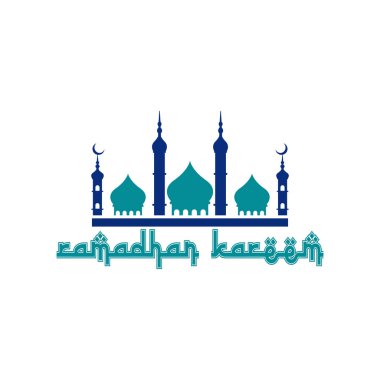 Ramazan Kareem logo çizimi için cami tasarımı. sembol simgesi.