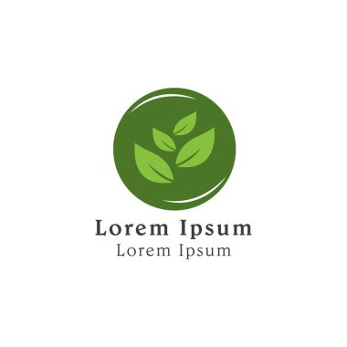 Doğal yeşil yaprak logosu simgesi. Yaprak sembolü simgesi.