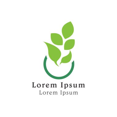 Doğal yeşil yaprak logosu simgesi. Yaprak sembolü simgesi.