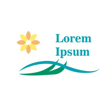 Spa ve tatil köyü çiçek logosu çizimi. spa ve tatil belgesi 
