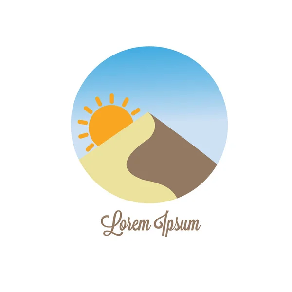 Çöl Logosu Şablonu. Desert Logotype izole edildi. Çöl Vektörü İllüstrasyonu... Sembol simgesi.