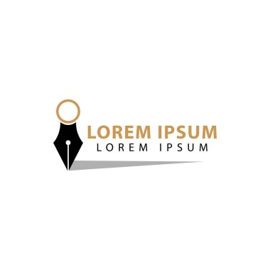 Soyut kalem logo vektörü. kalem veya imza simgesi simgesi. eğitim logosu.