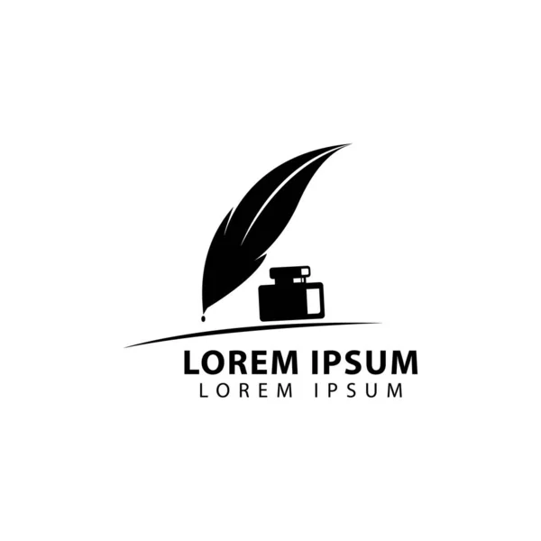 Lápiz Firma Logotipo Vector Ilustración Icono Símbolo Pluma — Archivo Imágenes Vectoriales