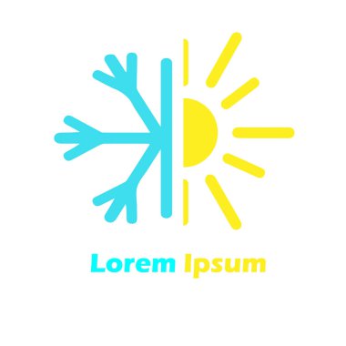 Soyut kış ve güneş logosu tasarım şablonu. sembol simgesi.