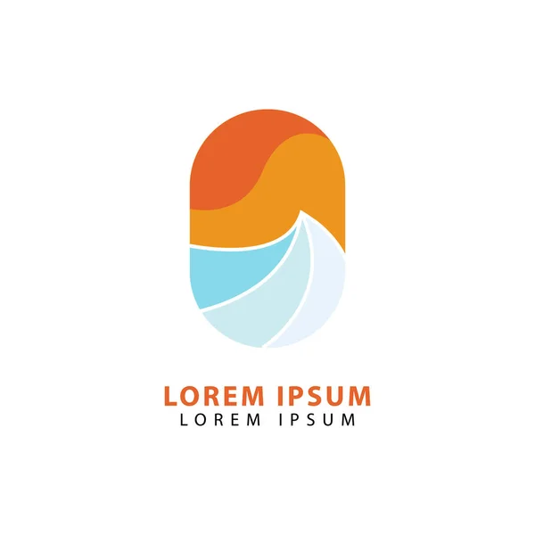 Deniz dalgası sanatı ve logonun vektör çizimi. Sörf logosu, sembol simgesi.