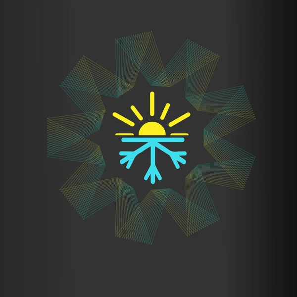 Inverno Sol Logotipo Vetor Ilustração — Vetor de Stock