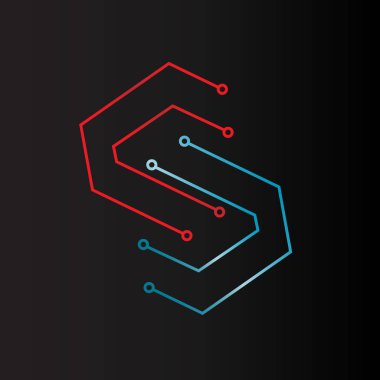 Soyut S harfi logo vektör çizimi. S harfi simgesi simgesi.