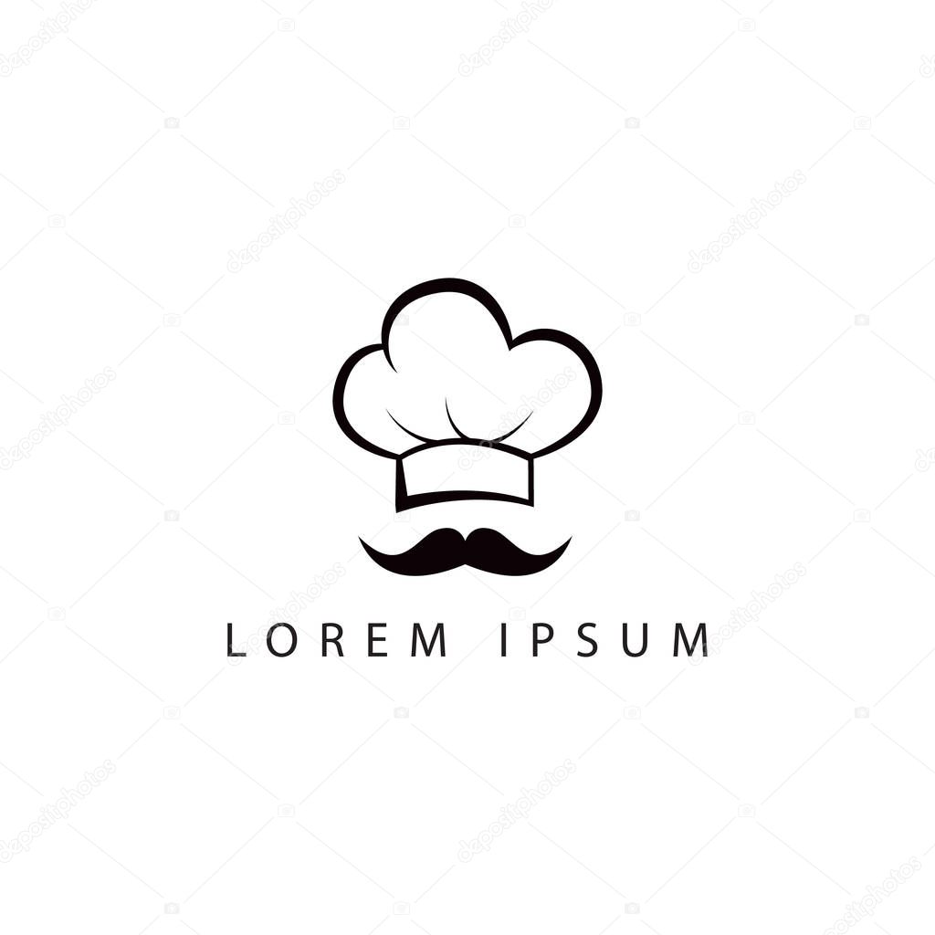 Chef logo vector illustration. chef with hat logo icon. cooking logo, restaurant logo.