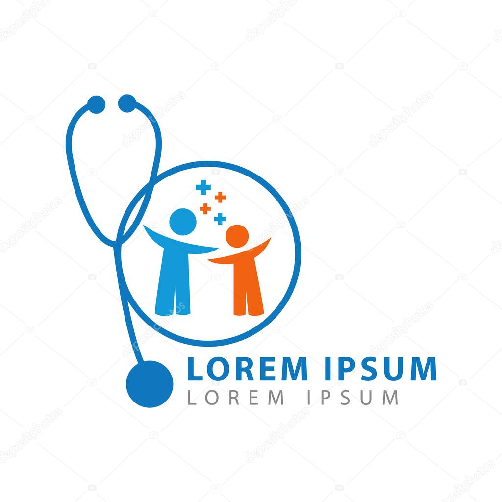 Pediatric clinic logo vector illustration. pediatric symbol icon.