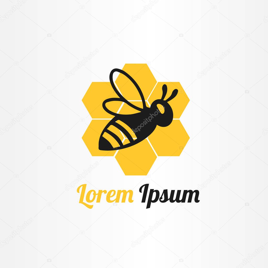 Honey bee logo vector illustration. honey bee icon.