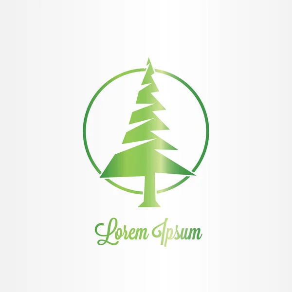 Gambar Vektor Logo Pohon Pinus Ikon Pohon Pinus - Stok Vektor