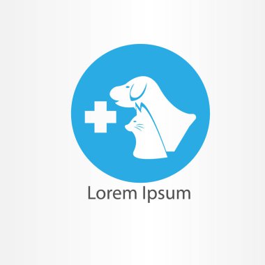 Hayvan kliniği logosu vektör illüstrasyonu. tıbbi logo simgesi.