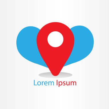 soyut biçim Harita iğne işareti kırmızı renkli konum simgesi